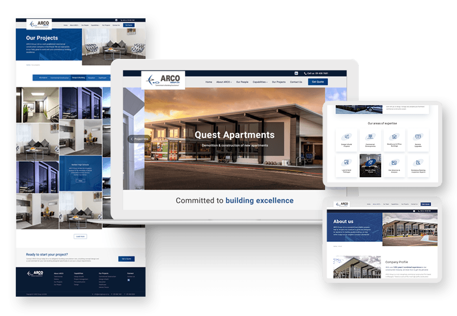 Festralo created the website for construction company ARCO to present their services